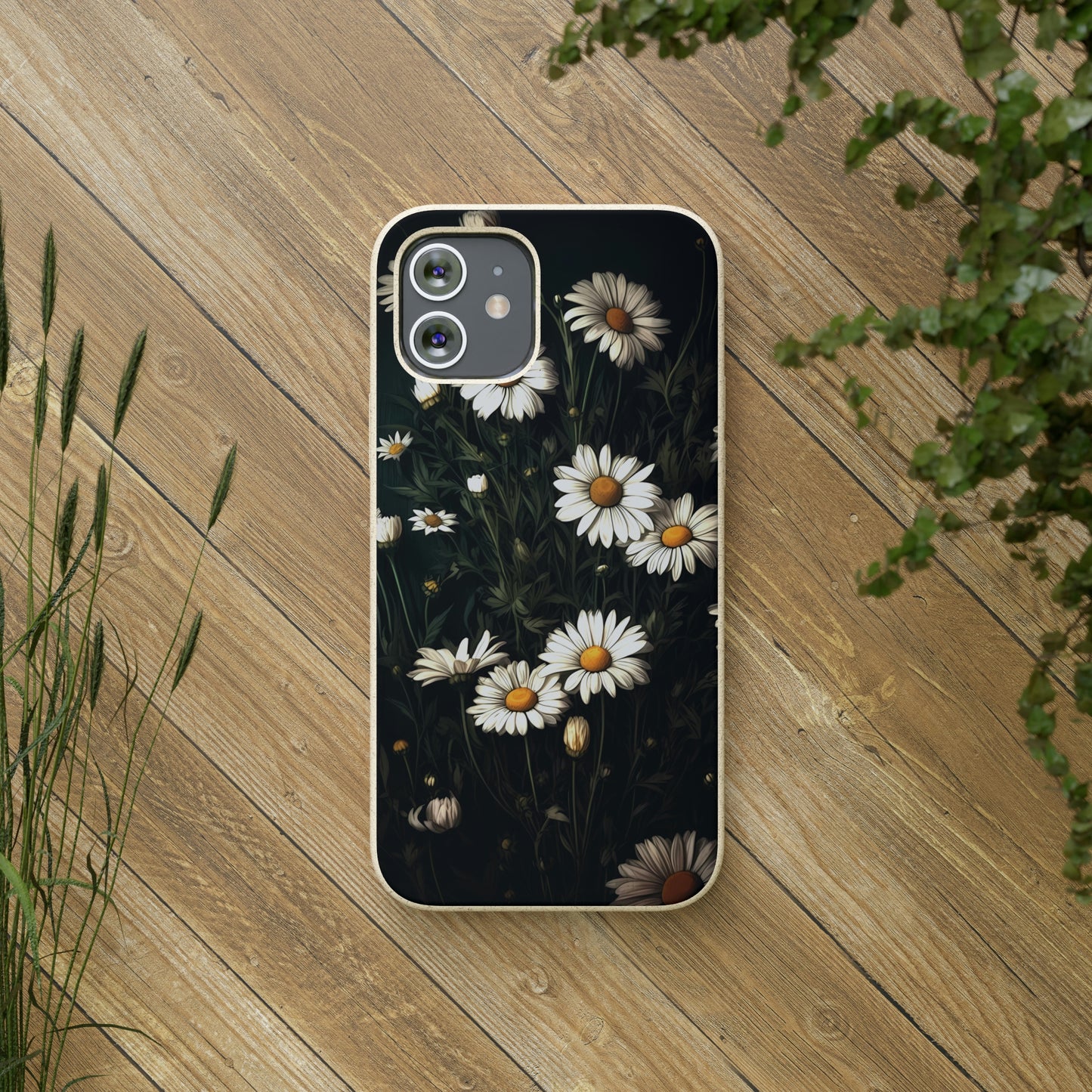 Dark Cottagecore Daisies | Biodegradable iPhone Case