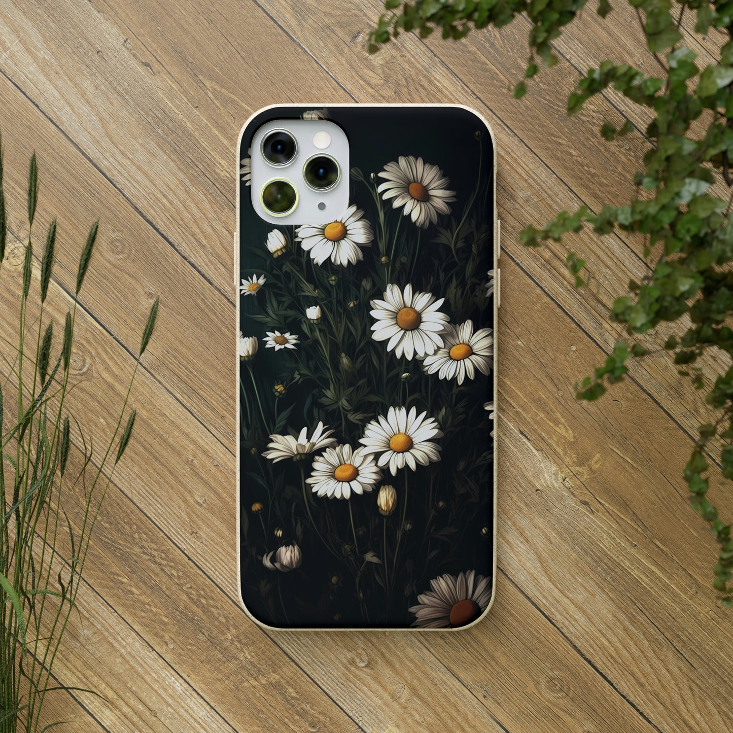 Dark Cottagecore Daisies | Biodegradable iPhone Case