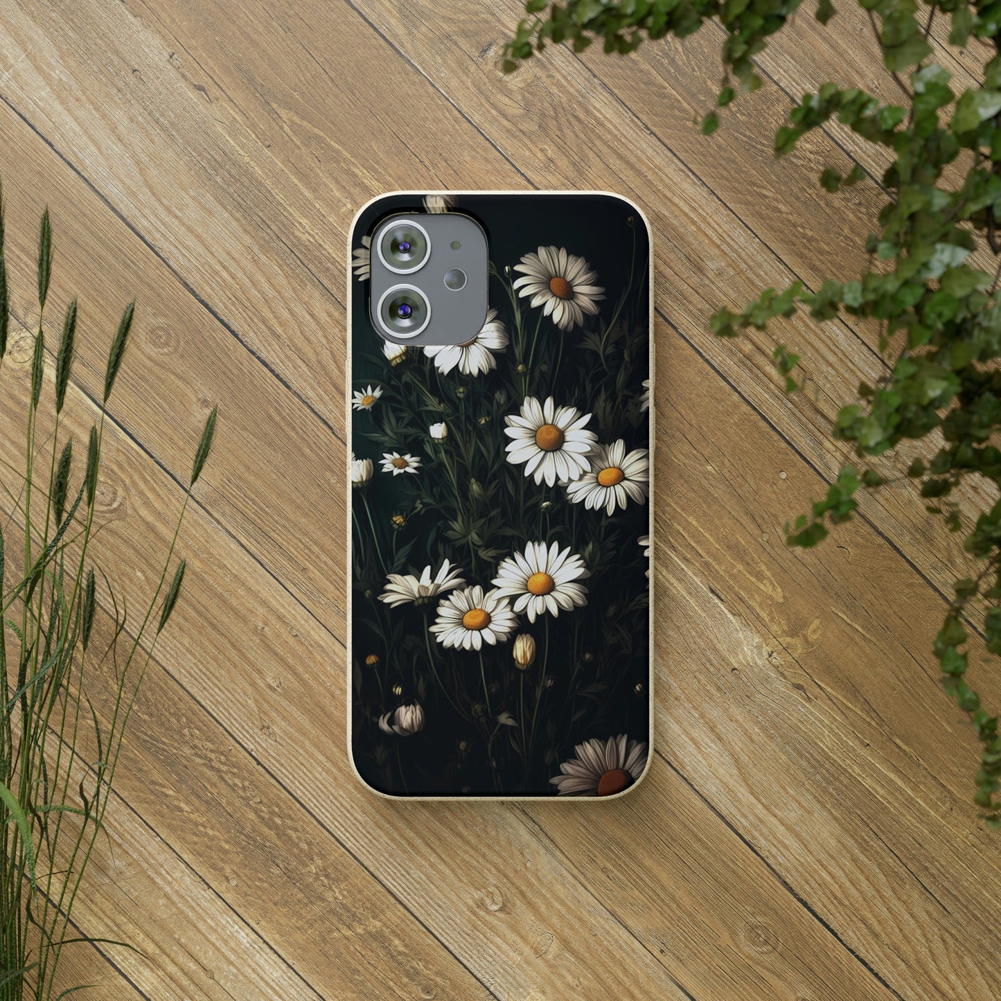 Dark Cottagecore Daisies | Biodegradable iPhone Case