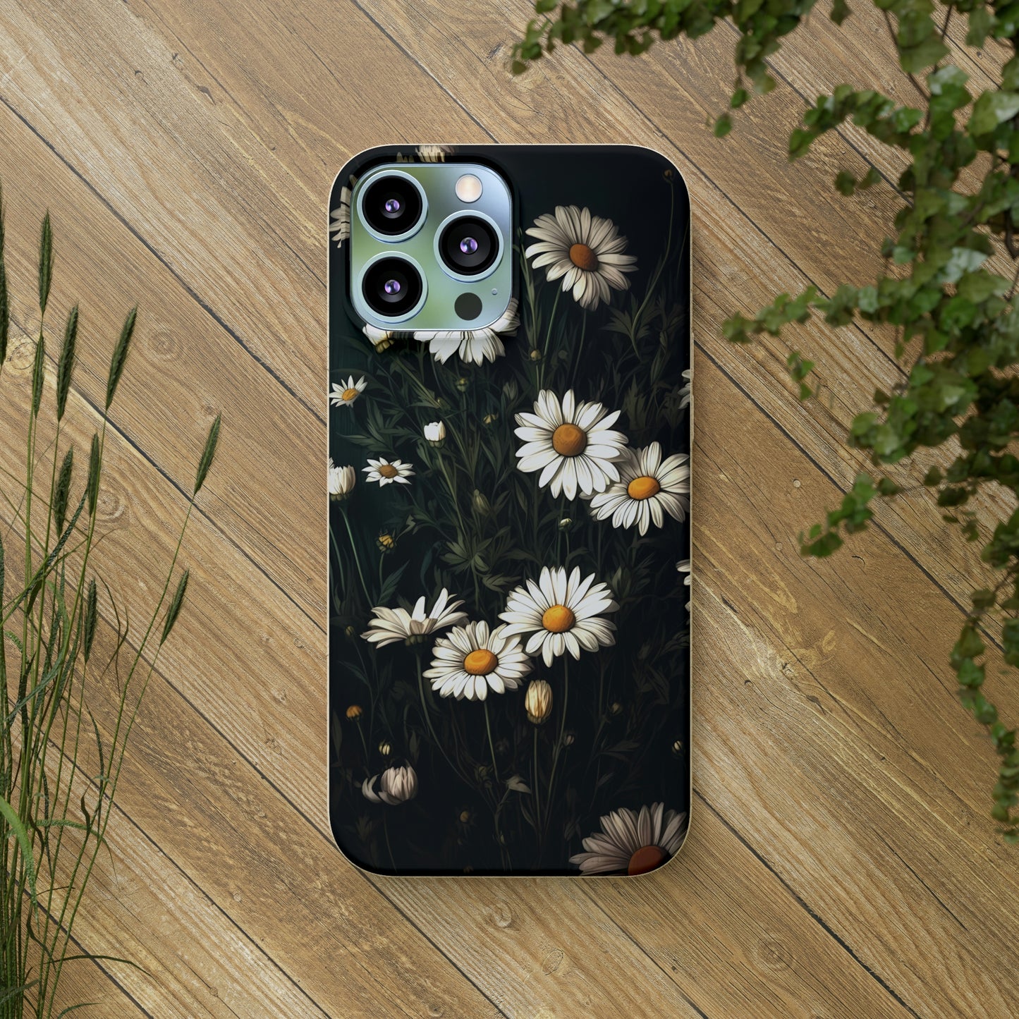Dark Cottagecore Daisies | Biodegradable iPhone Case