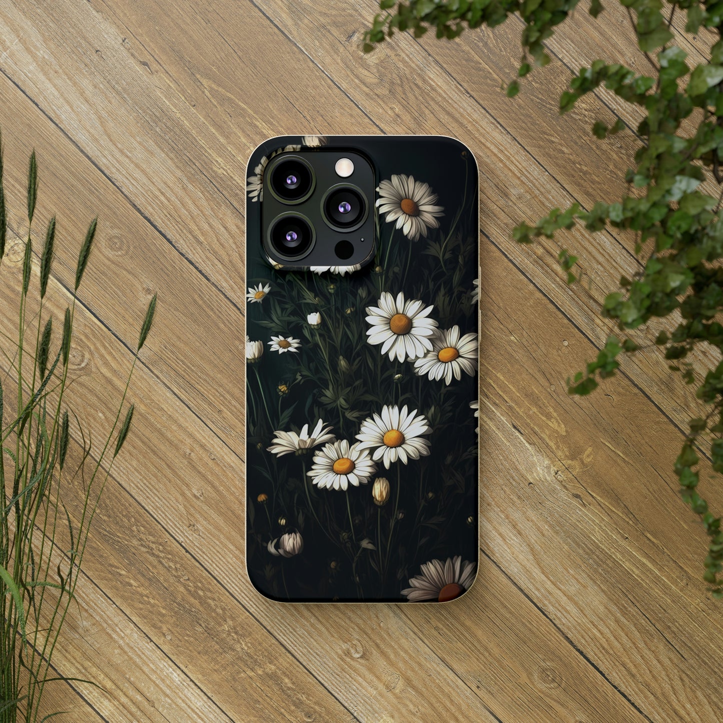 Dark Cottagecore Daisies | Biodegradable iPhone Case
