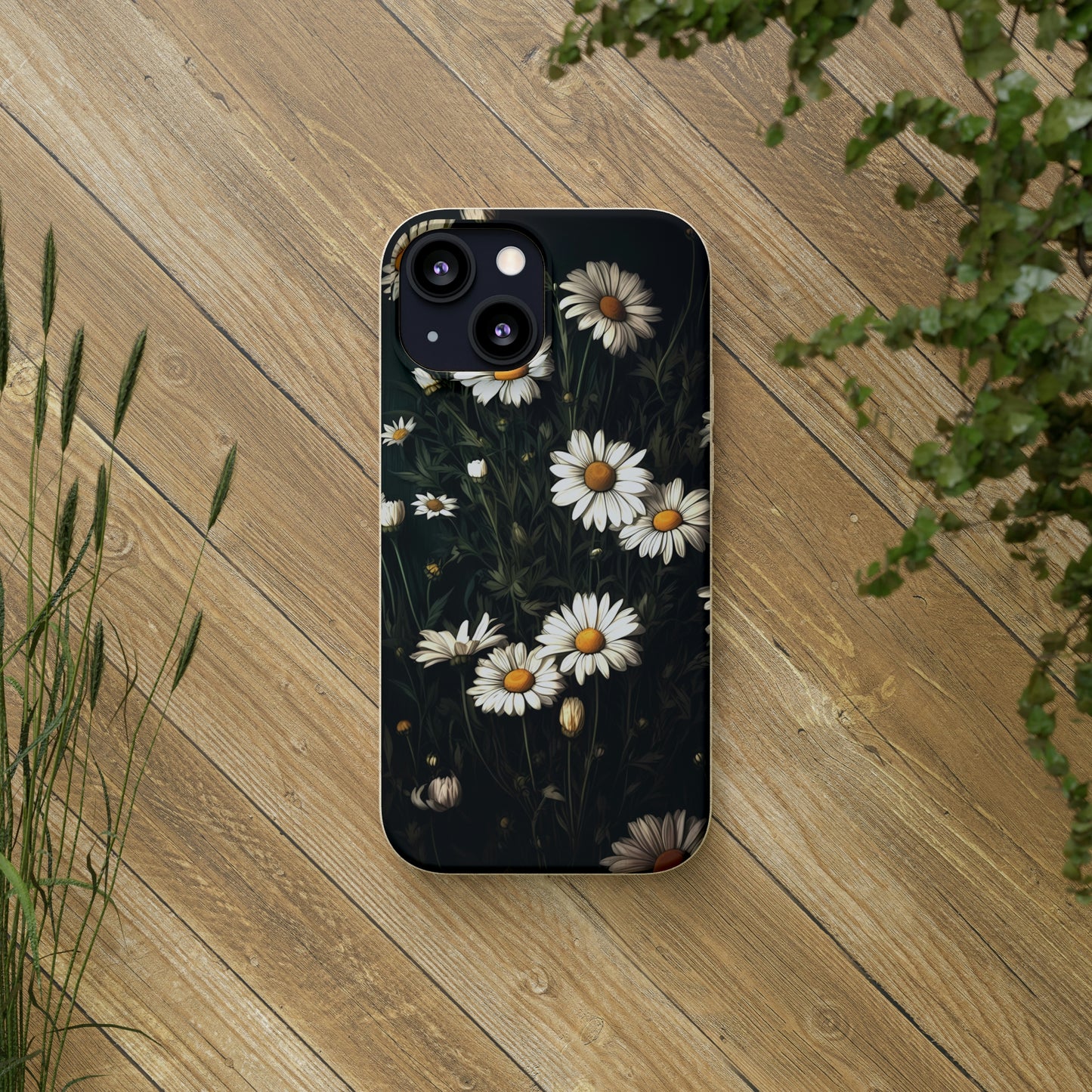 Dark Cottagecore Daisies | Biodegradable iPhone Case