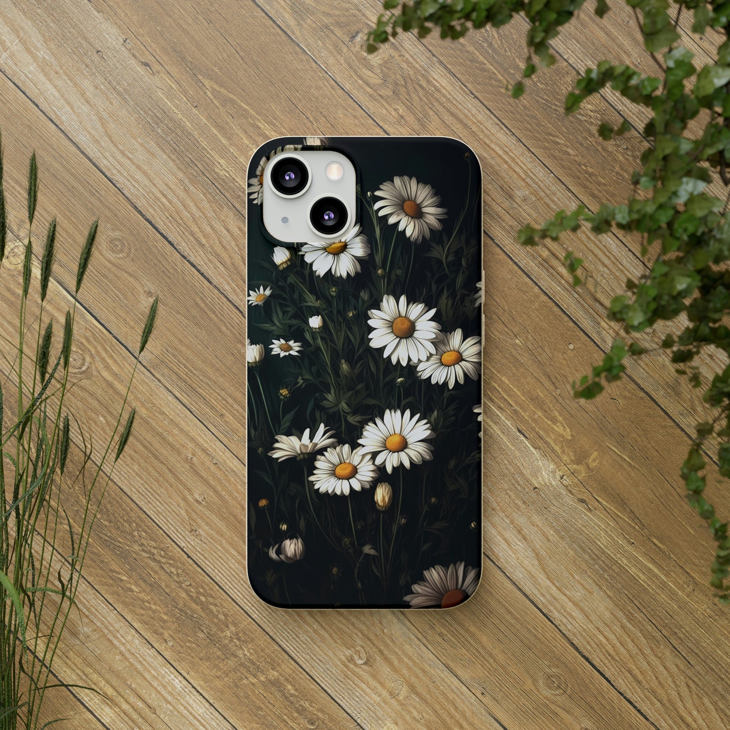 Dark Cottagecore Daisies | Biodegradable iPhone Case