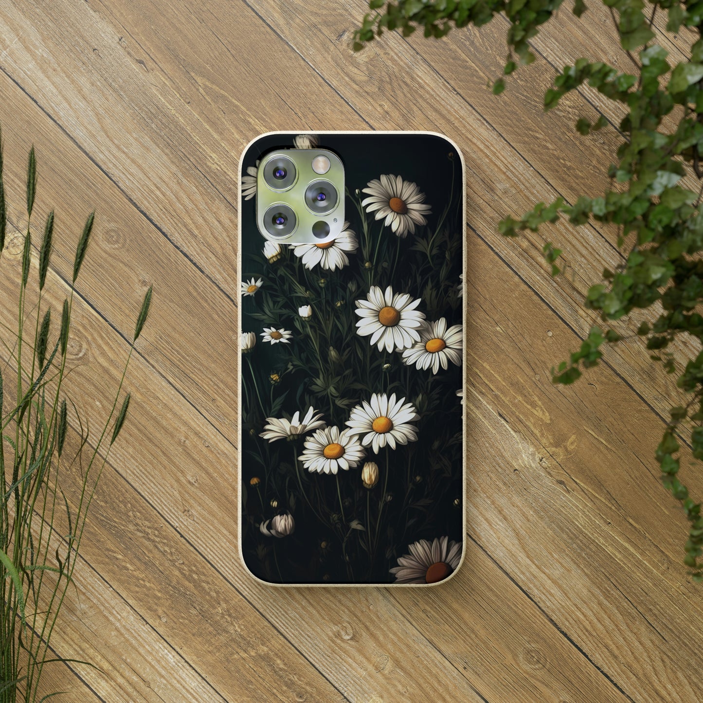 Dark Cottagecore Daisies | Biodegradable iPhone Case