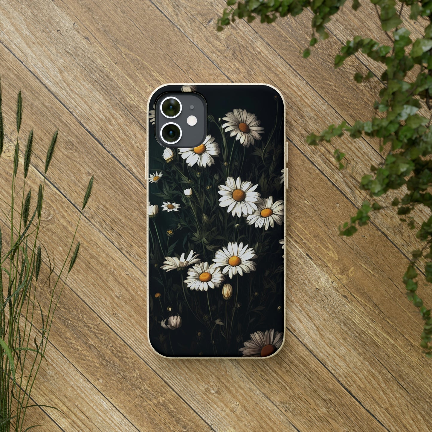 Dark Cottagecore Daisies | Biodegradable iPhone Case