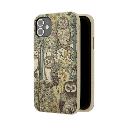 Cottagecore Owls in a Forest | Biodegradable iPhone Case