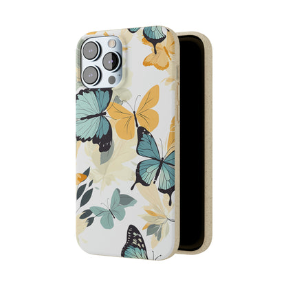 Blue and Yellow Butterflies | Biodegradable iPhone Case