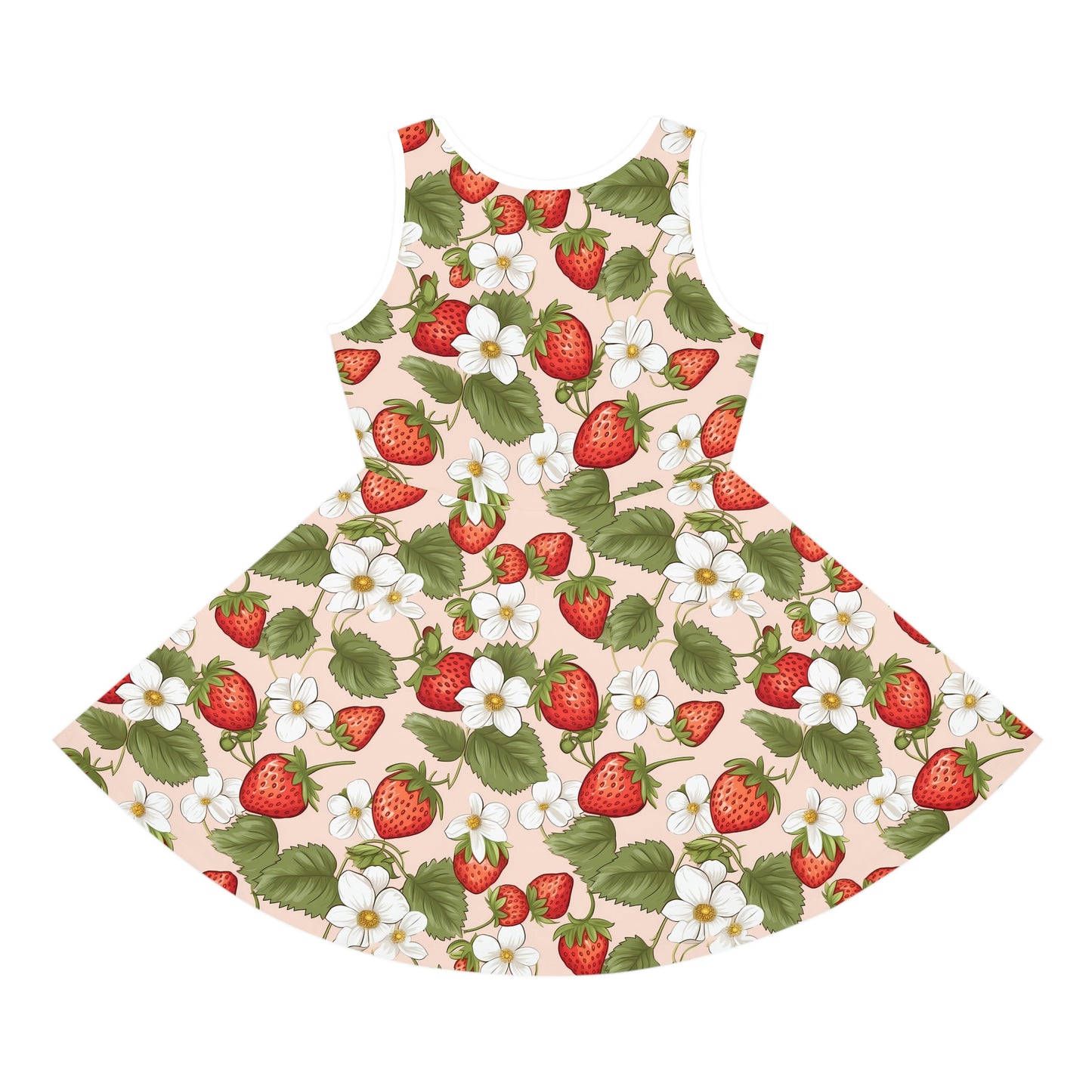 Cottagecore Strawberries | Girls' Sleeveless Sundress