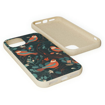 Whimsical Red-Breasted Robins | Biodegradable iPhone Case