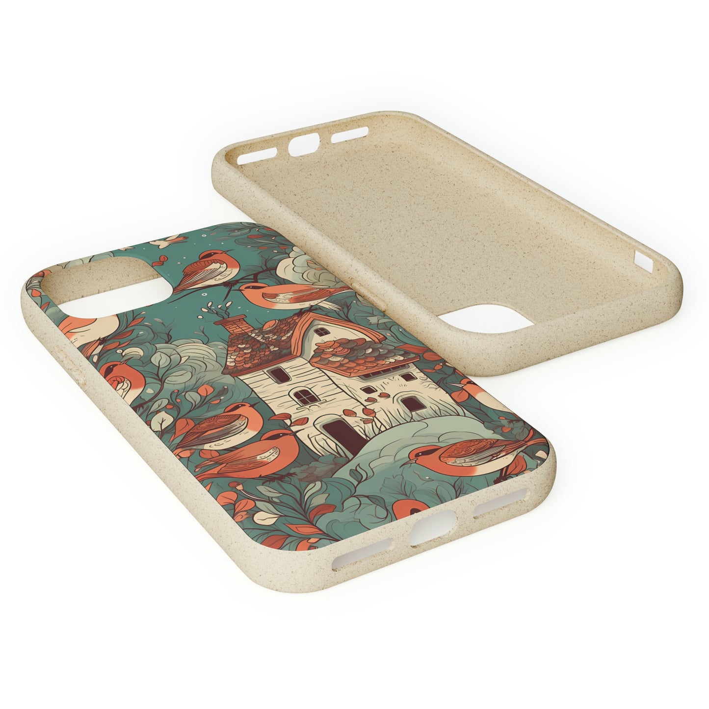 Cottagecore Red-Breasted Robins | Biodegradable iPhone Case