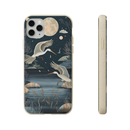 Herons Flying Over a Pond | Biodegradable iPhone Case