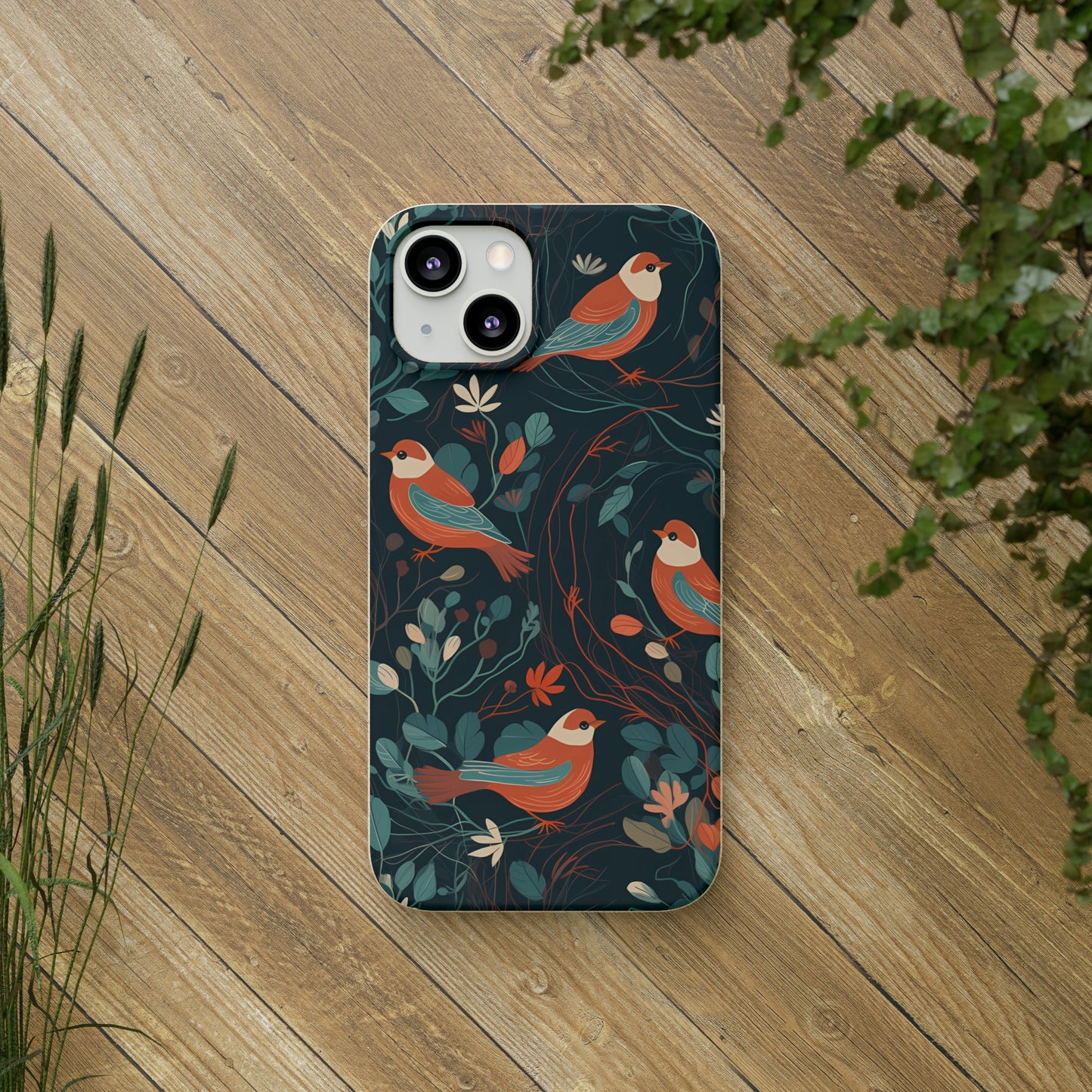 Whimsical Red-Breasted Robins | Biodegradable iPhone Case