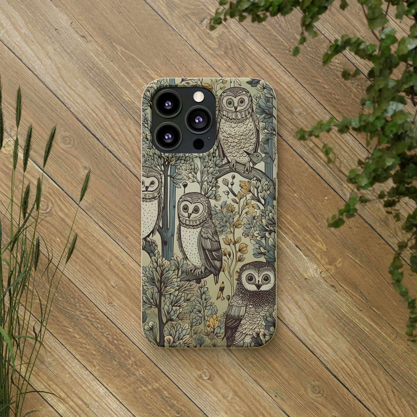 Cottagecore Owls in a Forest | Biodegradable iPhone Case