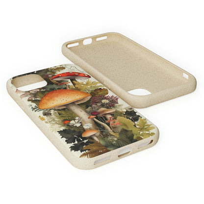 Cottagecore Mushrooms and Plants | Biodegradable iPhone Case