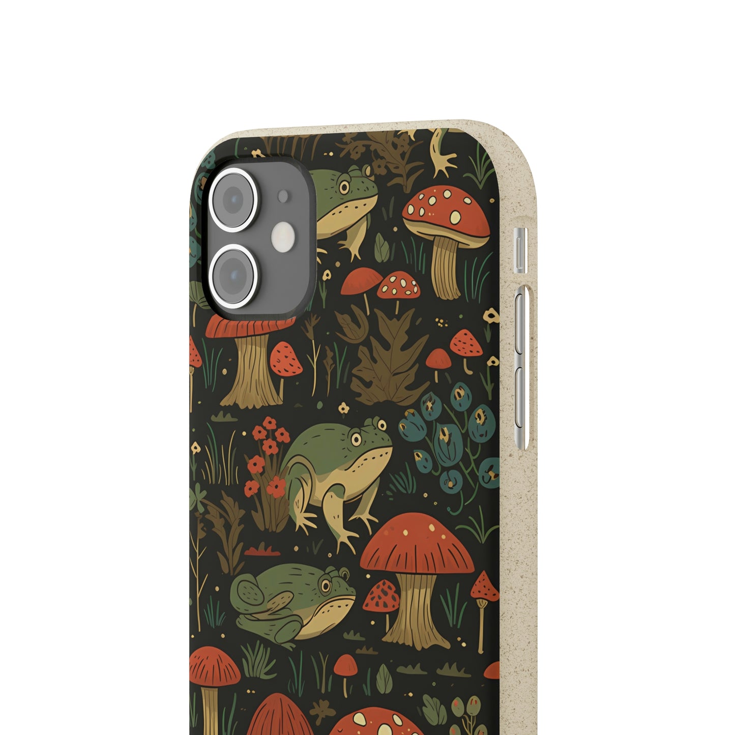 Cottagecore Frogs with Mushrooms | Biodegradable iPhone Case