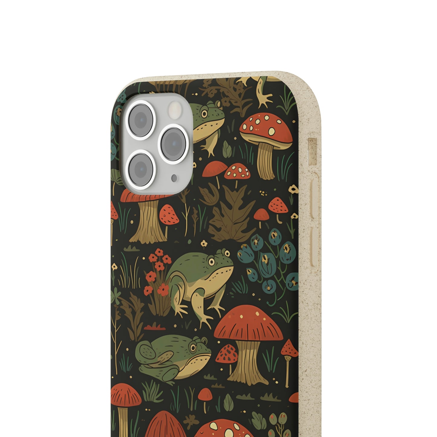 Cottagecore Frogs with Mushrooms | Biodegradable iPhone Case