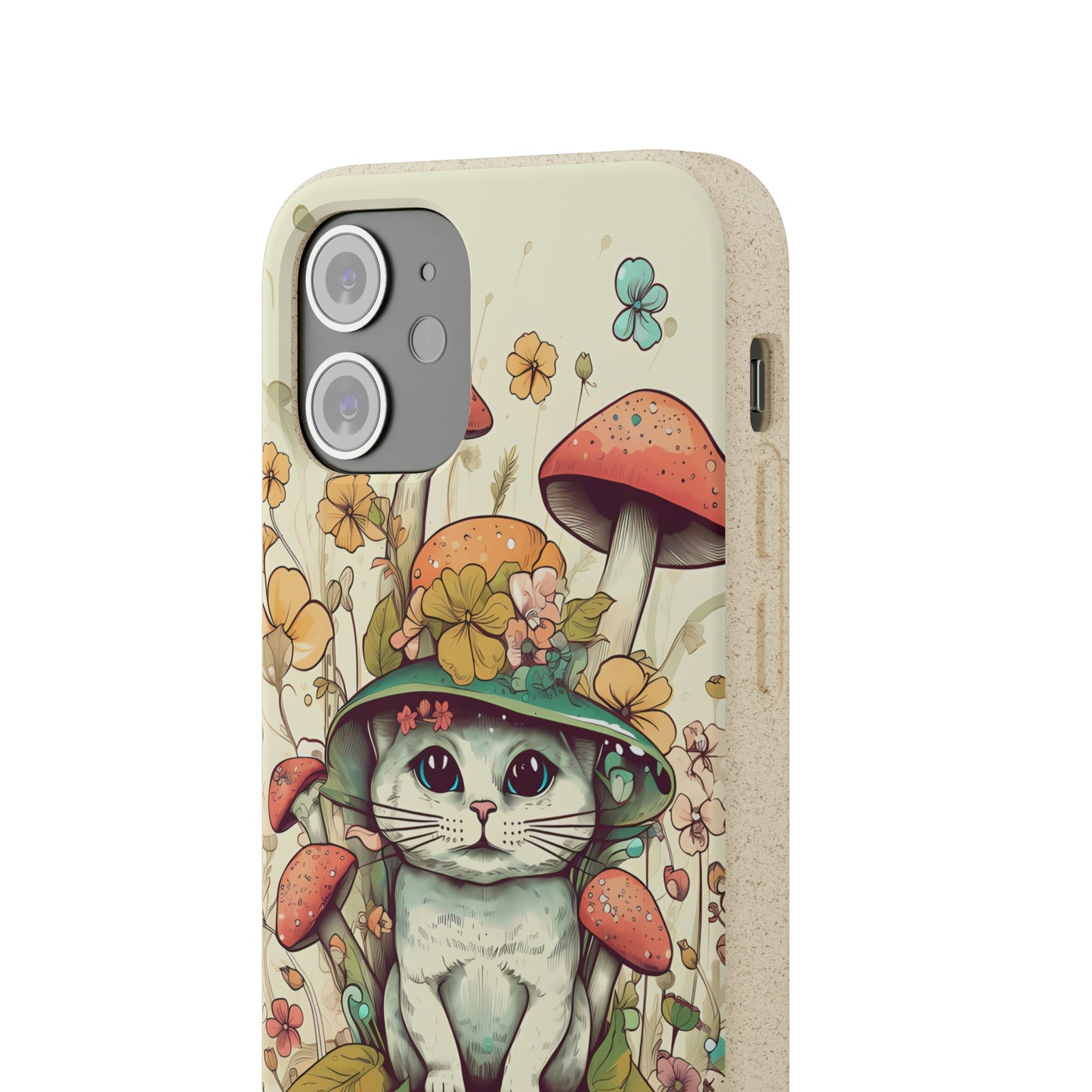 Cottagecore Cat Wearing a Hat | Biodegradable iPhone Case