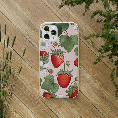 Cottagecore Strawberries | Biodegradable iPhone Case