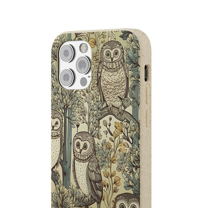 Cottagecore Owls in a Forest | Biodegradable iPhone Case