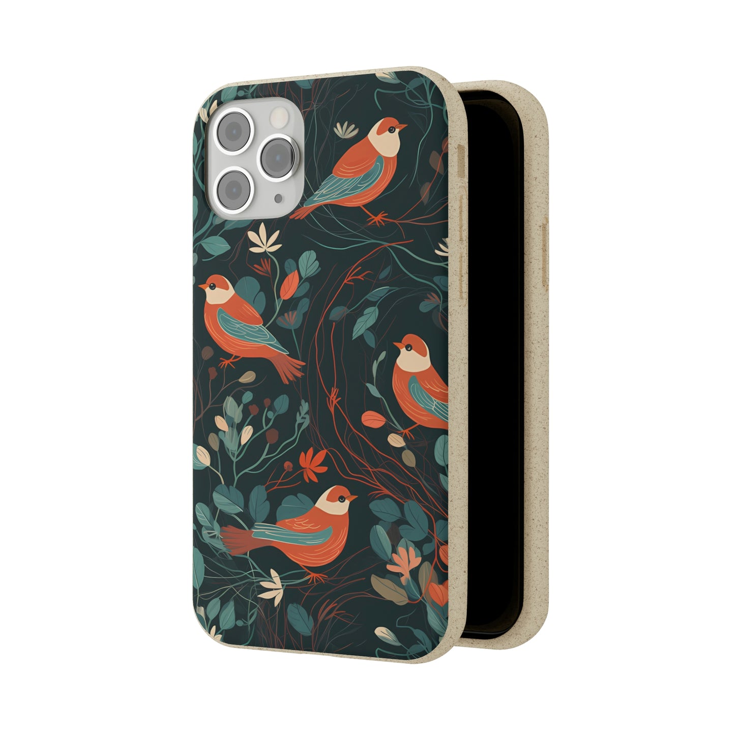 Whimsical Red-Breasted Robins | Biodegradable iPhone Case