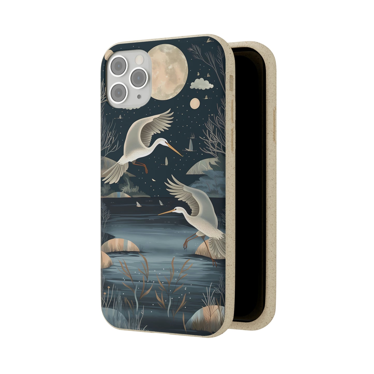 Herons Flying Over a Pond | Biodegradable iPhone Case