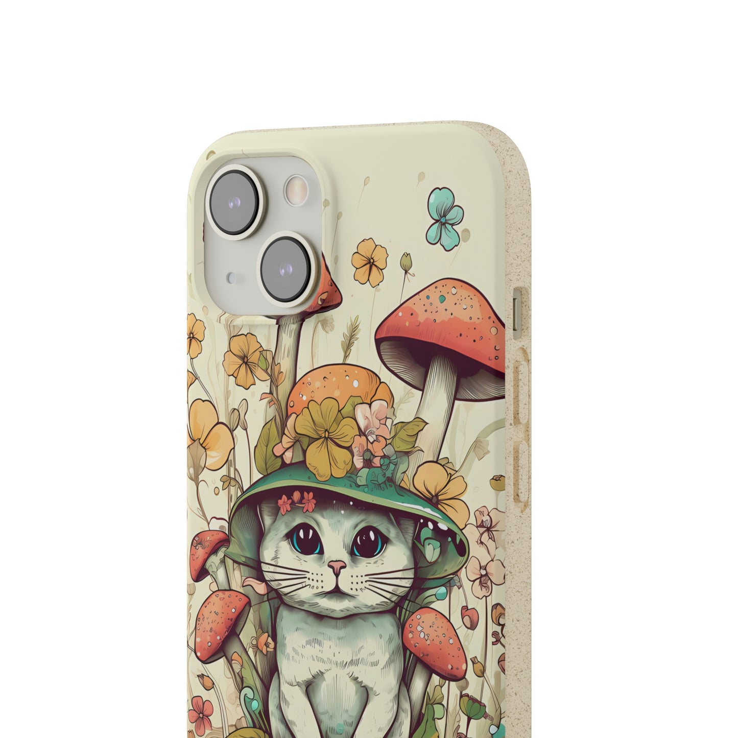 Cottagecore Cat Wearing a Hat | Biodegradable iPhone Case