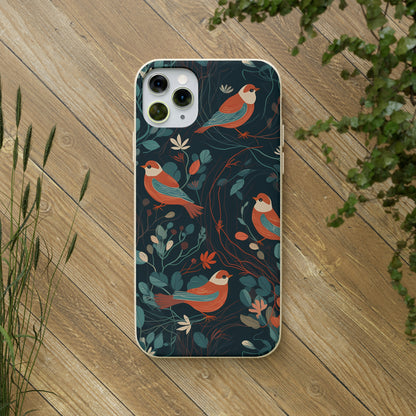 Whimsical Red-Breasted Robins | Biodegradable iPhone Case