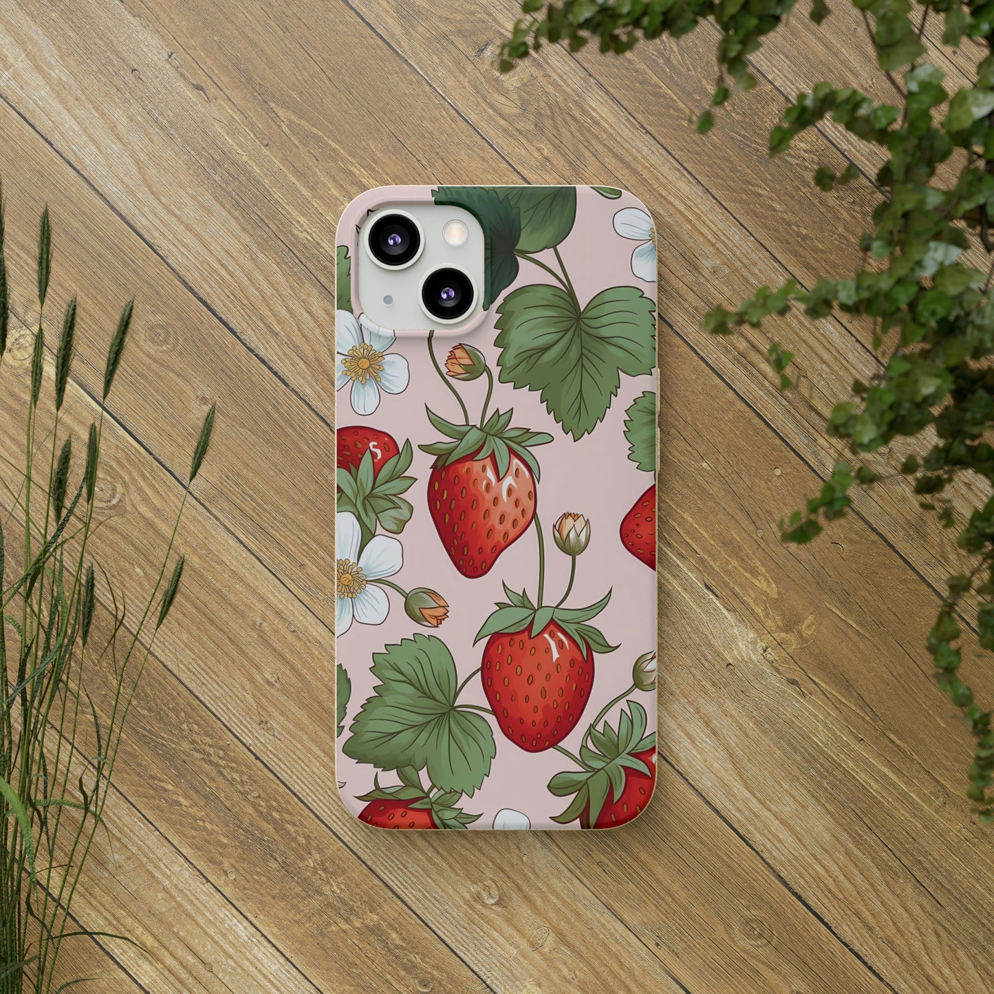 Cottagecore Strawberries | Biodegradable iPhone Case