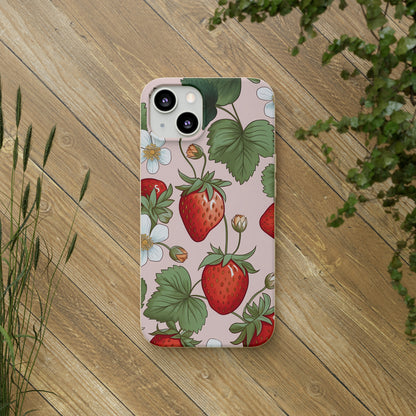 Cottagecore Strawberries | Biodegradable iPhone Case