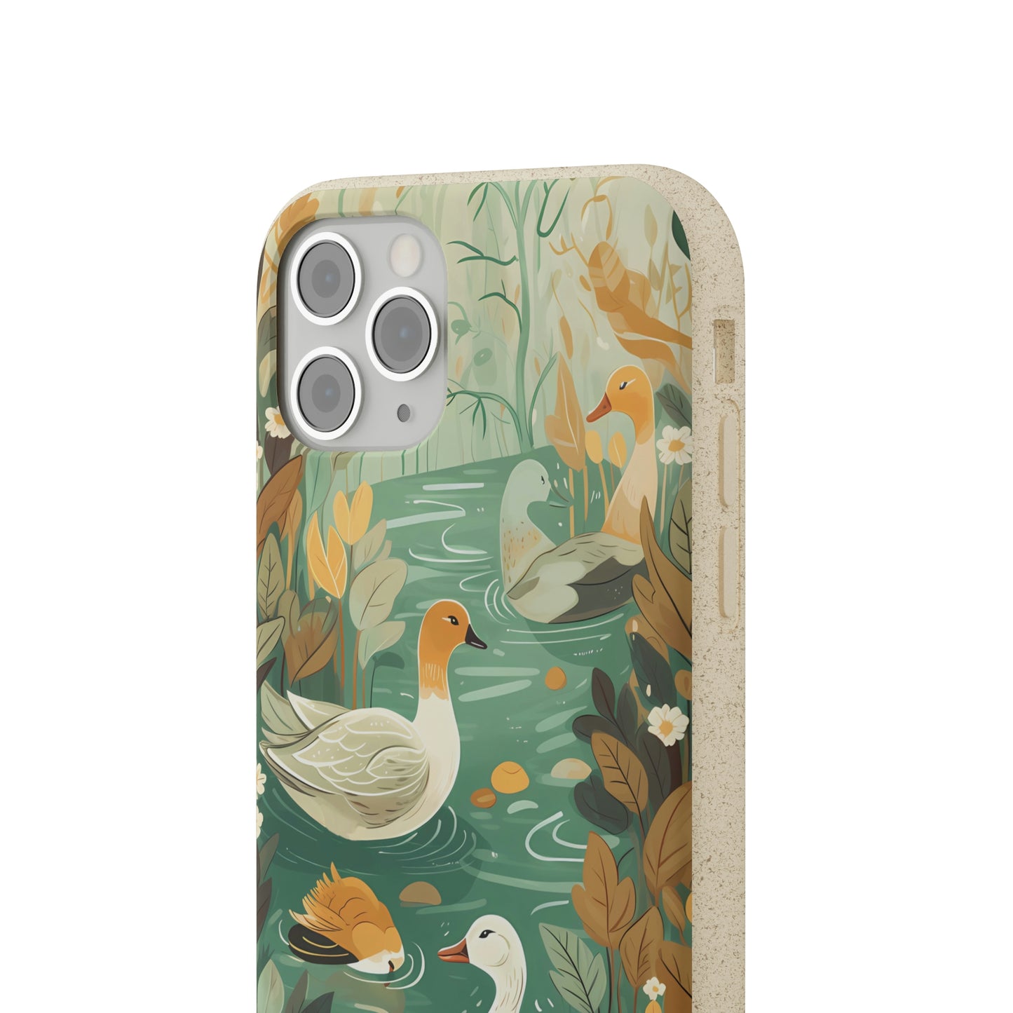 Cottagecore Ducks in a Pond | Biodegradable iPhone Case