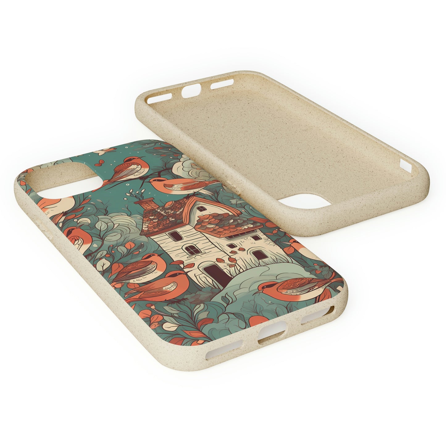 Cottagecore Red-Breasted Robins | Biodegradable iPhone Case