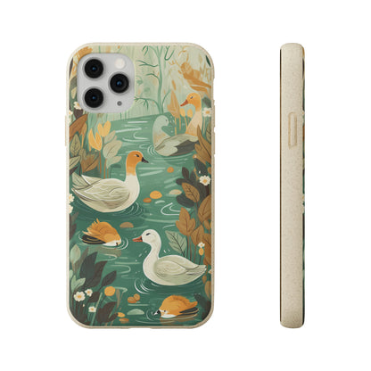 Cottagecore Ducks in a Pond | Biodegradable iPhone Case