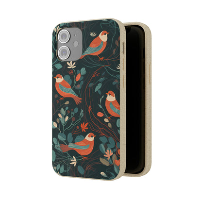 Whimsical Red-Breasted Robins | Biodegradable iPhone Case