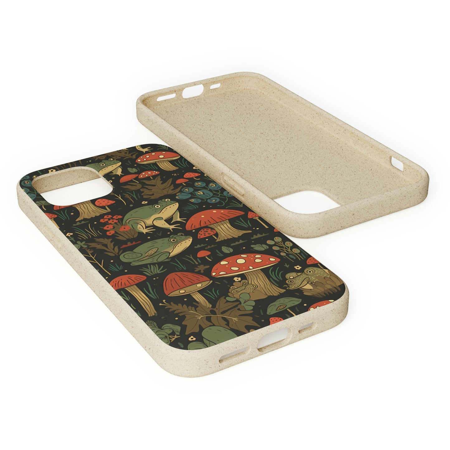 Cottagecore Frogs with Mushrooms | Biodegradable iPhone Case