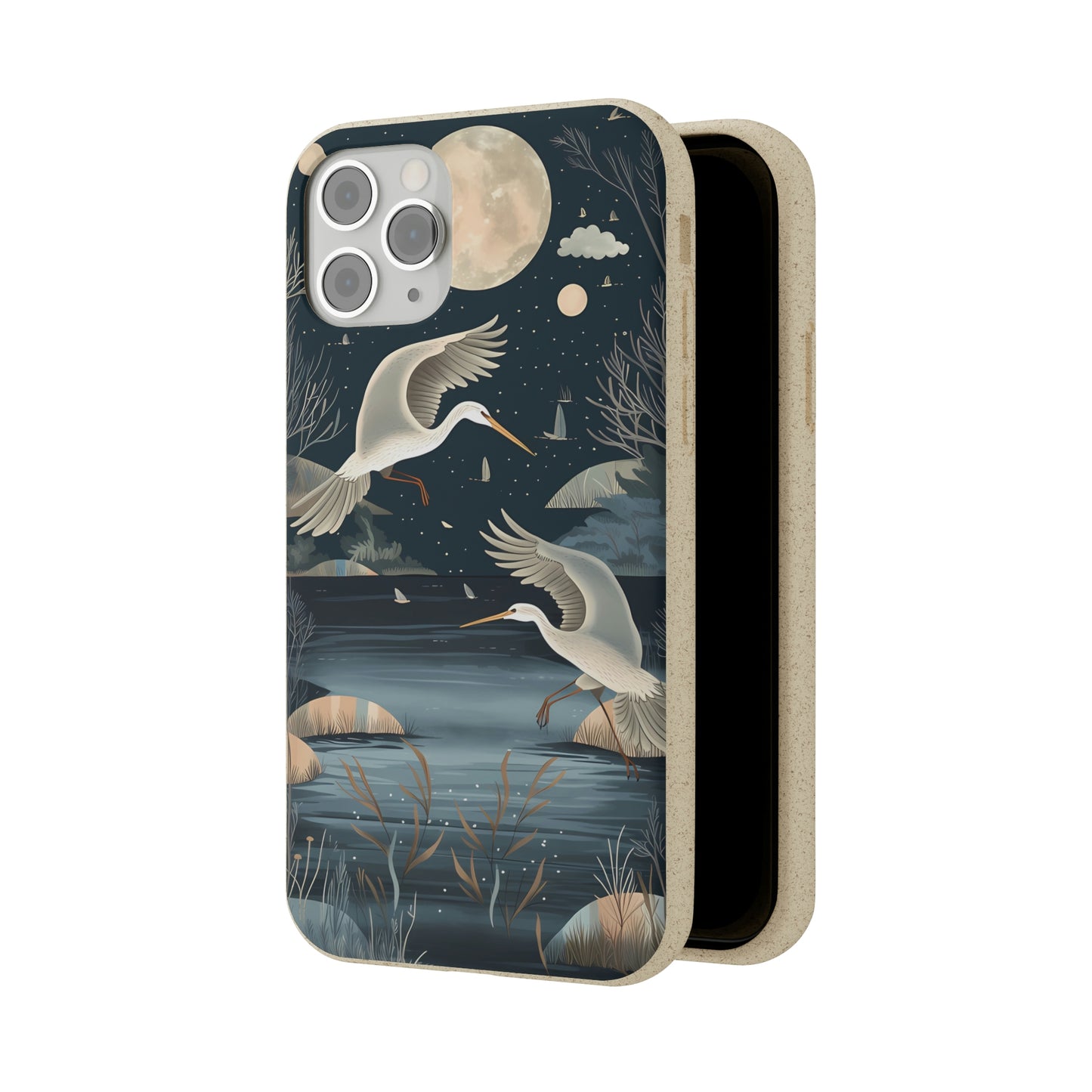 Herons Flying Over a Pond | Biodegradable iPhone Case