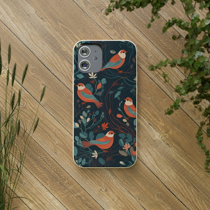 Whimsical Red-Breasted Robins | Biodegradable iPhone Case