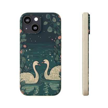 Romantic Swans on a Pond | Biodegradable iPhone Case