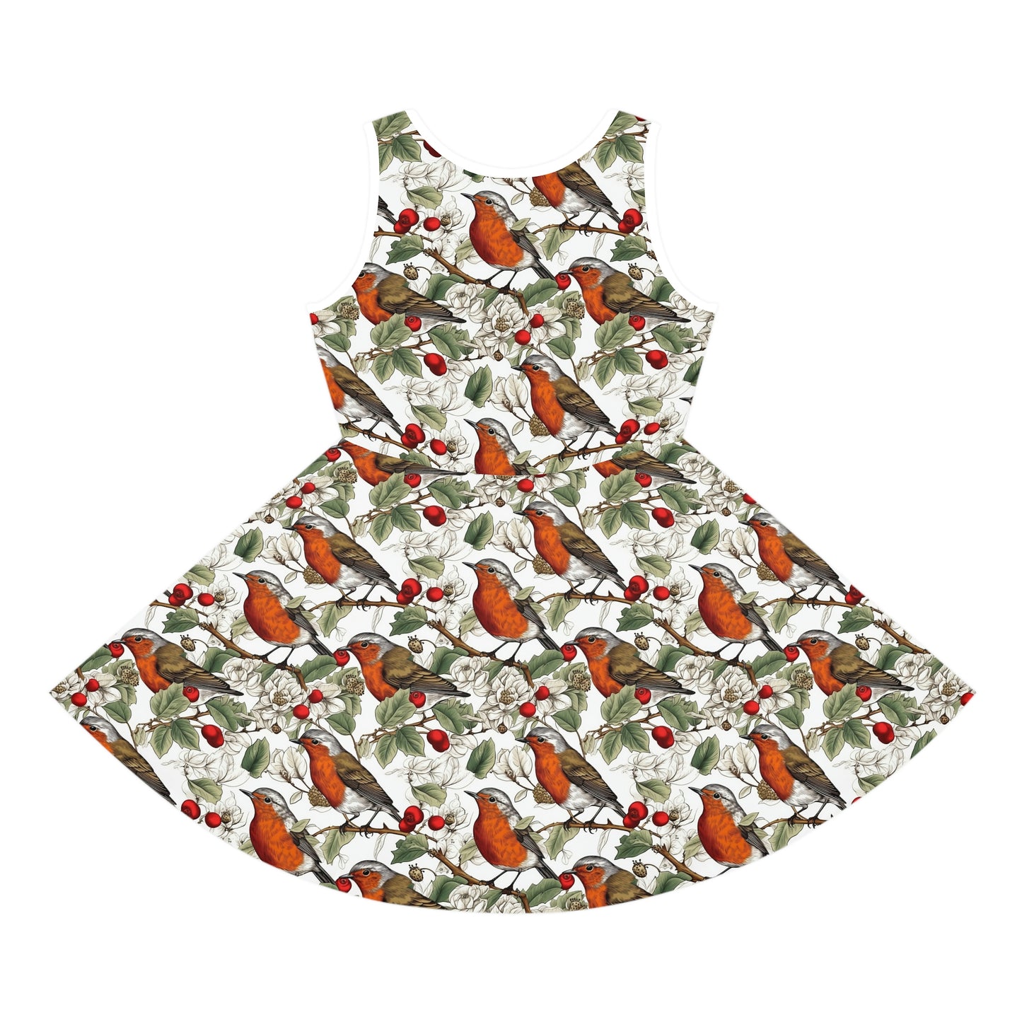 Red-Breasted Robins | Girls' Sleeveless Sundress