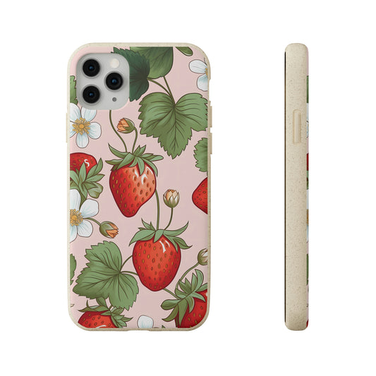 Cottagecore Strawberries | Biodegradable iPhone Case