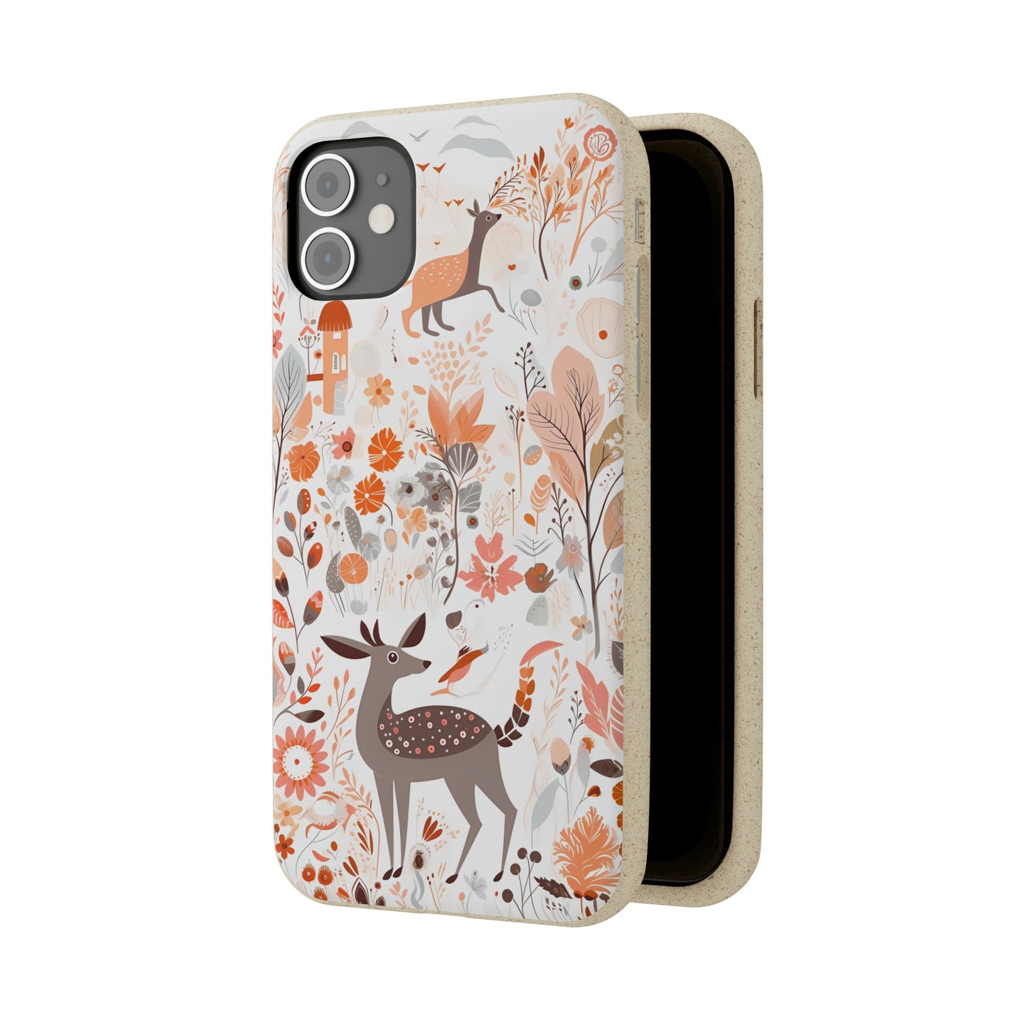 Cottagecore Field with Deer | Biodegradable iPhone Case