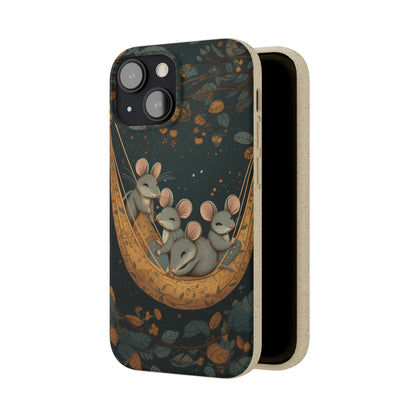 Cottagecore Field Mice in a Hammock | Biodegradable iPhone Case