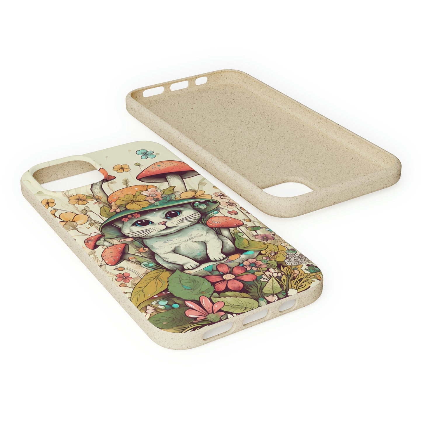 Cottagecore Cat Wearing a Hat | Biodegradable iPhone Case