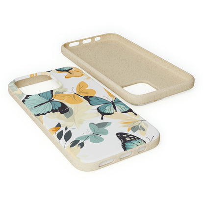 Blue and Yellow Butterflies | Biodegradable iPhone Case