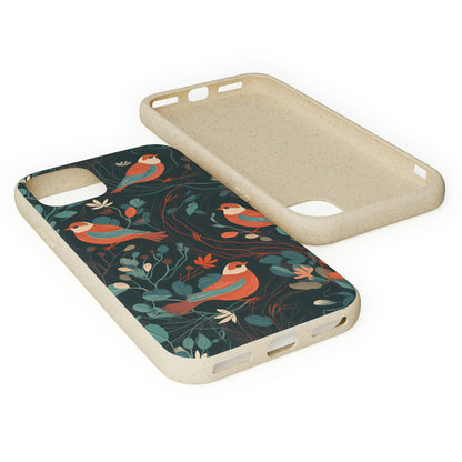 Whimsical Red-Breasted Robins | Biodegradable iPhone Case