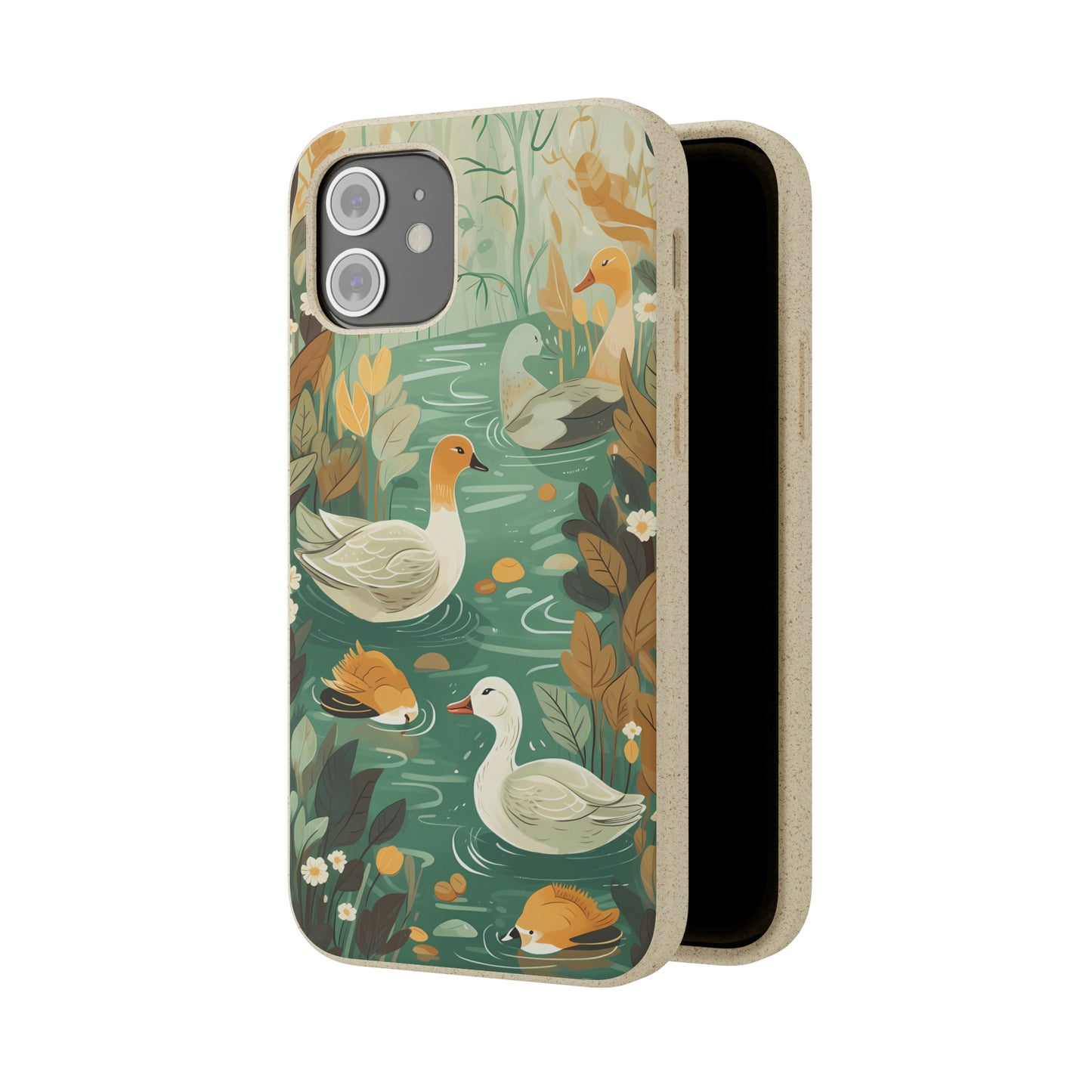 Cottagecore Ducks in a Pond | Biodegradable iPhone Case