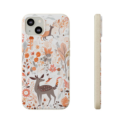 Cottagecore Field with Deer | Biodegradable iPhone Case