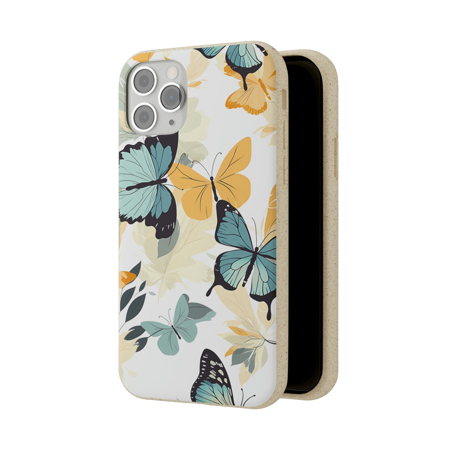 Blue and Yellow Butterflies | Biodegradable iPhone Case