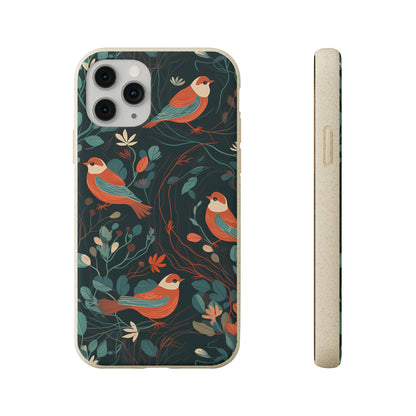 Whimsical Red-Breasted Robins | Biodegradable iPhone Case