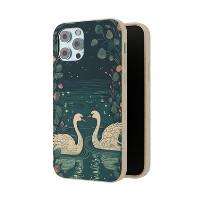 Romantic Swans on a Pond | Biodegradable iPhone Case