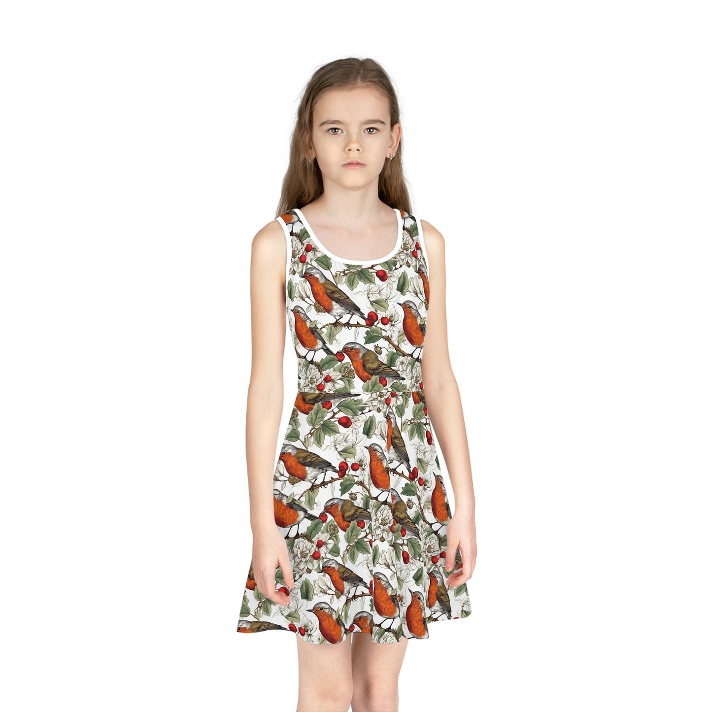 Red-Breasted Robins | Girls' Sleeveless Sundress